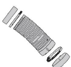 0000101980  Semi Rigid Hose Ø 75mm (White) Including Collar (2) and Hose Clamp (2)
