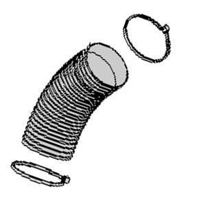 0000101981  Plymovent Hose (2) L=320mm /Ø 75mm (Black) Including Tie-Wrap (4)